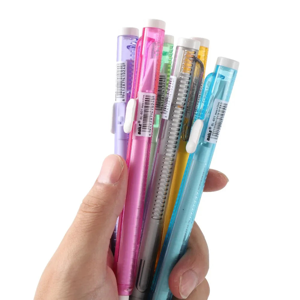 Pen-Shaped Pencil Erasers — Novelty School Stationery for Kids & Office Supplies