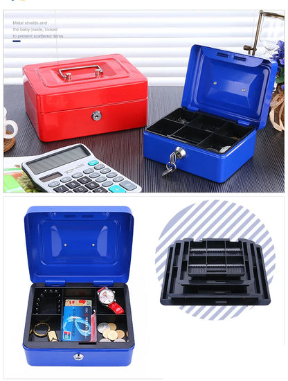 2025 Stainless Steel Petty Cash Money Box with Key Lock – Small Lockable Safe for Home Security & Decoration