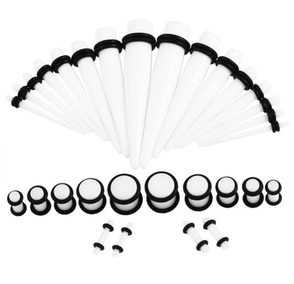 36PCS Acrylic Ear Gauge Taper & Plug Stretching Kit — Mixed Color Flesh Tunnel Expansion Jewelry 14G-00G