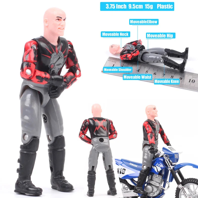 1/18 Scale 3.75" Motorcycle Racer Action Figure – Villopoto #5, Dungey #199, Pastrana Bike Model Collectible Toy
