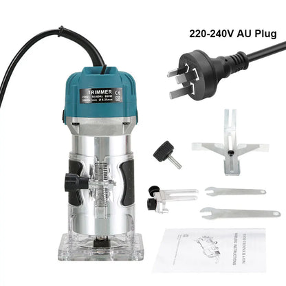 800W 30000RPM Electric Wood Router – 1/4 Inch Woodworking Trimmer & Carving Milling Tool