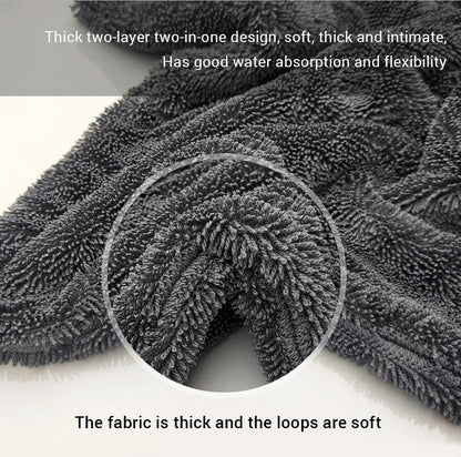 SEAMETAL 1200GSM Microfiber Car Wash Towel – Double-Sided Ultra Absorbent Cleaning & Drying Cloth