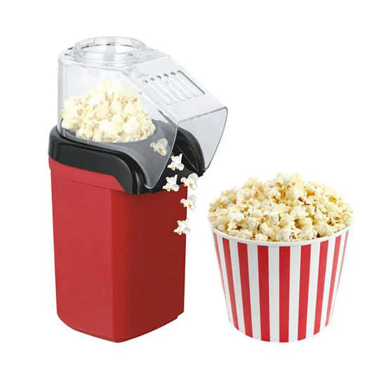 Healthy Hot Air Popcorn Maker: 1200W Mini Household Popcorn Machine - Oil-Free Corn Popper for Home Kitchen Baking