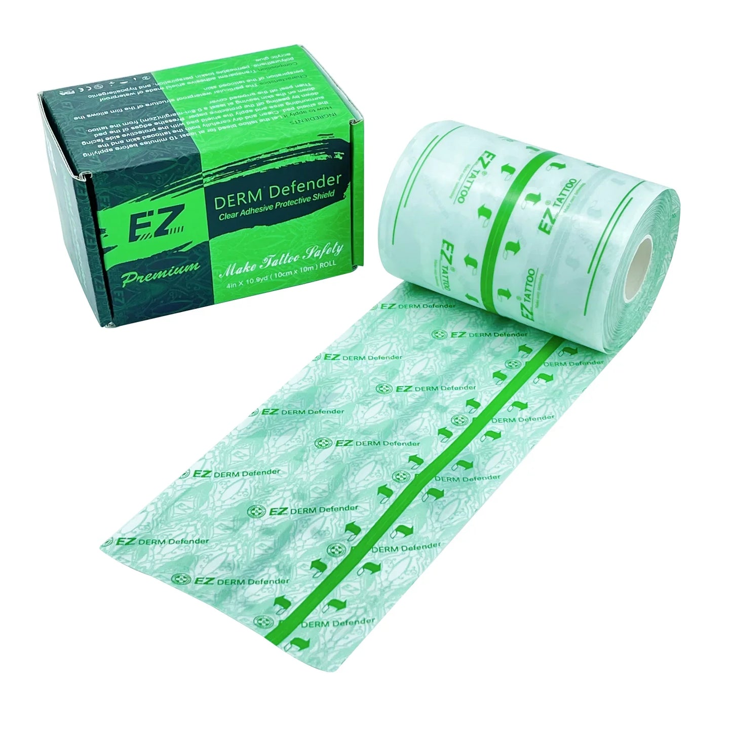 EZ Premium Derm Defender – Waterproof Clear Adhesive Tattoo Aftercare Protective Film