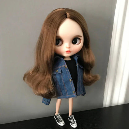 Blythe Doll Denim Clothes – Fashion Jacket & Outfit for OB24 Azone 1/6 Doll Accessories