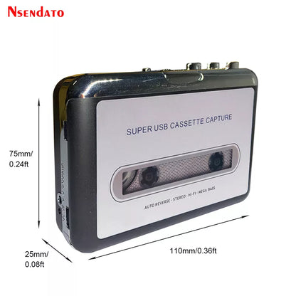 Portable USB Cassette to MP3 Converter & Music Player