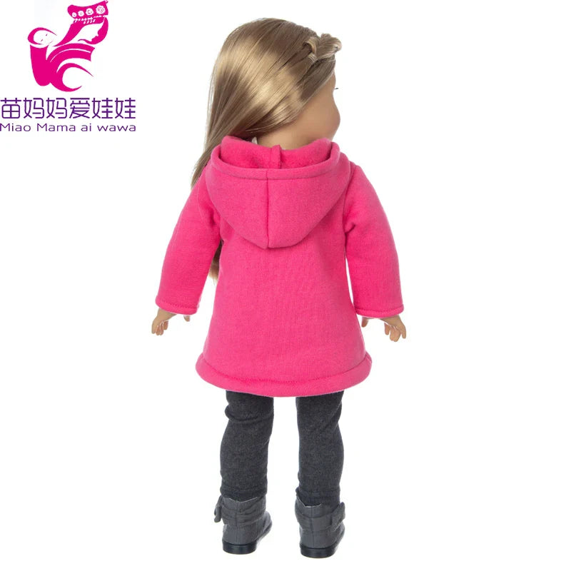 18-Inch Girl Doll Winter Coat — 43cm Baby Doll Jacket Outfit for Dressing