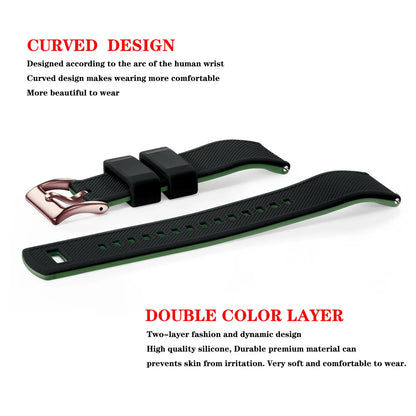 Premium Silicone Watch Band – Quick Release Rubber Strap, 18mm 20mm 22mm Replacement Watchband