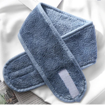 Women Soft Coral Fleece Toweling Hairband – Adjustable Makeup & Bath Headband for Washing Face, Spa & Facial Hair Holder Accessory