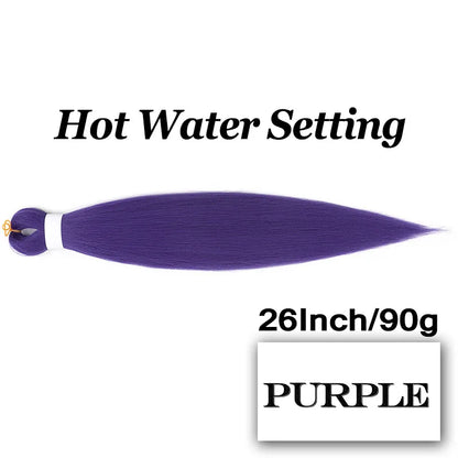 26-Inch Pre-Stretched Braiding Hair Extensions – Synthetic Afro Crochet Braids for DIY, Jumbo Braid in Purple, Pink, Peach & Red