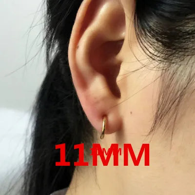 Unisex Clip-On Earrings – Invisible No-Piercing Spring Ear Cuffs, Small Circle Gold/Silver/Black Plated Jewelry for Women & Men