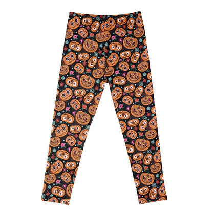 Kids Girls Cartoon Print Leggings – Soft Milk Silk Casual Stretch Sports Pants for Baby Girls Comfortable Trousers 4–12Y