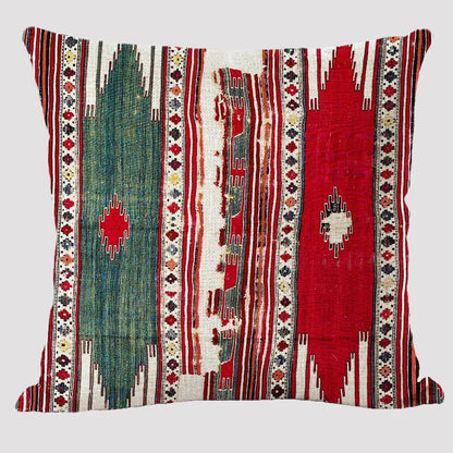 Bohemian Linen Cushion Cover – Multicolor Ethnic Geometric Pattern Decorative Pillow for Living Room Sofa