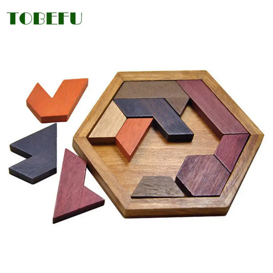 Wooden Geometric Jigsaw Board Puzzle – Non-Toxic Educational Brain Teaser Toy for Kids