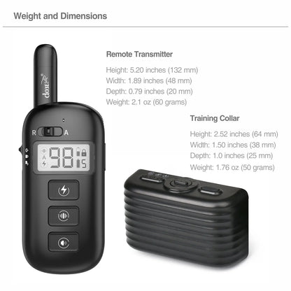 2-in-1 Remote Dog Training & Anti-Bark Collar Rechargeable Waterproof Electric Dog Behavior Control System 600M Range