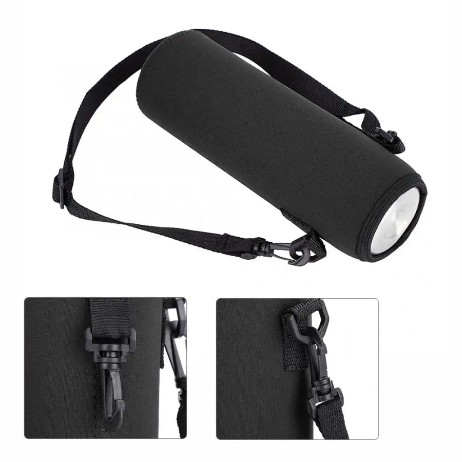 1L Neoprene Water Bottle Carrier Bag - Insulated Bottle Cover Pouch with Adjustable Shoulder Strap