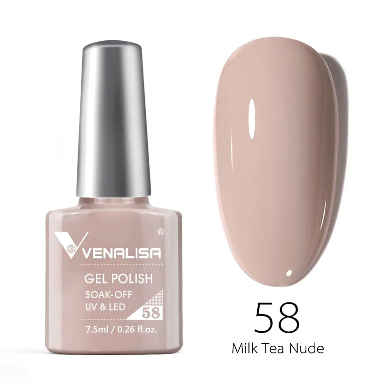 VENALISA 7.5ml HEMA-Free Nail Gel Polish – VIP4 Semi-Permanent Soak-Off UV/LED Gel Varnish, Full Coverage Nail Lacquer