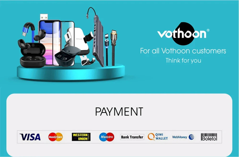 Vothoon USB-C to HDMI Cable Adapter – 4K 60Hz Type-C to HDMI, Thunderbolt 3 Compatible for MacBook Pro/Air, iPad Pro