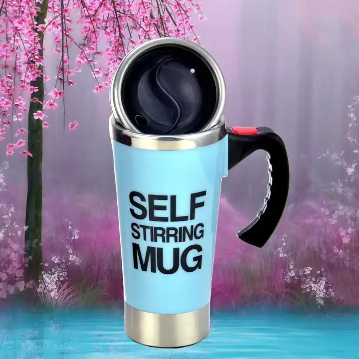 NEW!!! Stainless Steel Self-Stirring Coffee Cup with Custom Logo - Battery or Rechargeable
