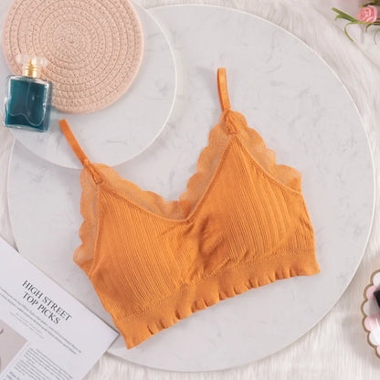 Seamless Strapless U-Back Women’s Bralette – Wireless Lace Sport Bra Top, Backless Comfortable Underwear for Everyday Wear