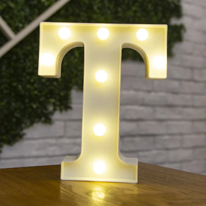 Alphabet & Number LED Lamp Night Light – Warm Battery-Powered Luminous Letter Light for Home, Wedding, Birthday & Party Decoration