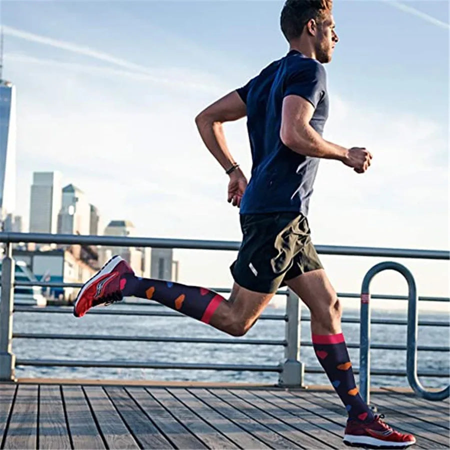 Compression Support Socks for Men & Women – Running Nursing Stockings for Edema, Varicose Veins & Blood Circulation Sports Wear