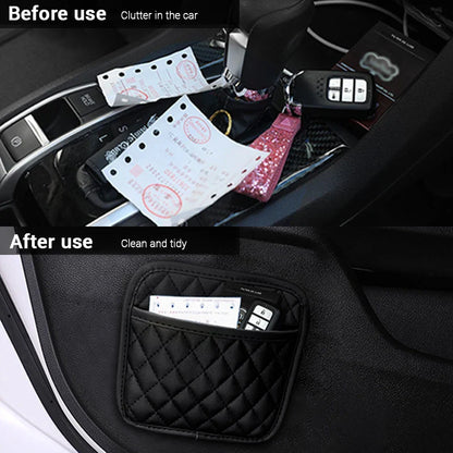 Multifunction Car Organizers - Pocket Bags for Car Storage Box, Collecting Bag for Cards, Phone, and Keys, Sticky Pouch for Car Interior
