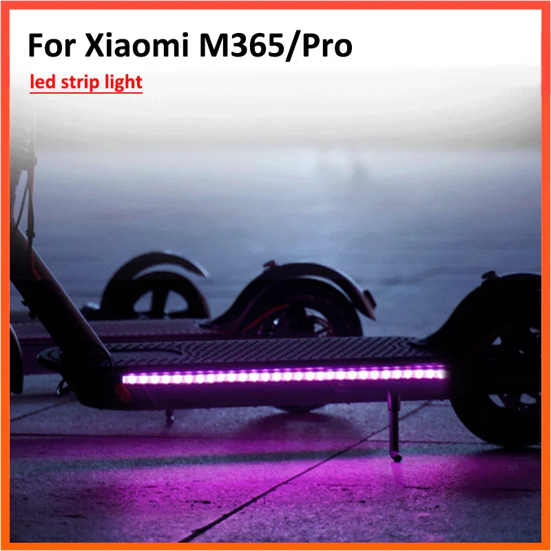 RGB LED Strip Light Bar for Electric Scooters - Flashlight Model, Fits Xiaomi M365 Pro 1S and Ninebot Skateboards- Long Light Flash Model