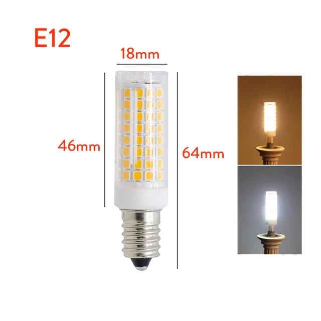 Dimmable LED Corn Light Bulbs – G4/G8/G9/E11/E12/E14/E17/BA15D/GY6.35, 102LEDs 10W-12W 2835 SMD, Cool & Warm White, 110V-220V