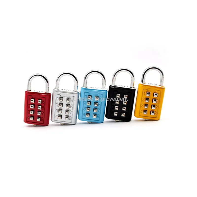 4-Digit Push Button Combination Padlock – Multiple Colors Travel Luggage Code Lock for Travel Accessories