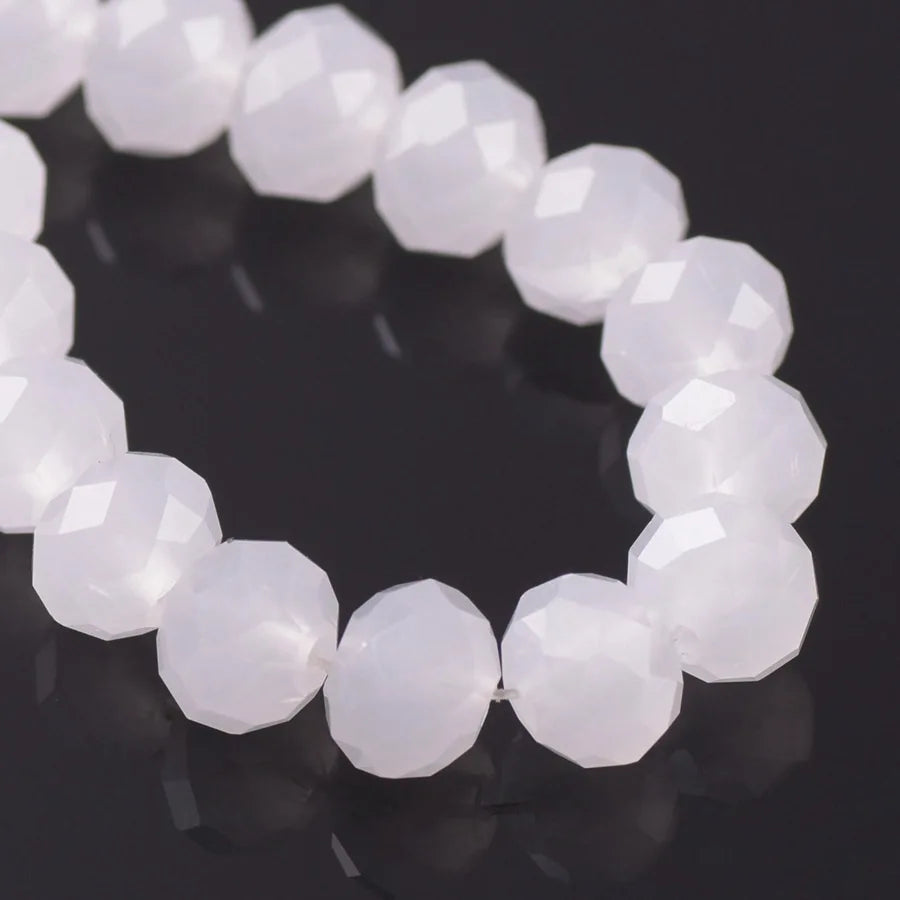 Czech Crystal Spacer Beads - Rondelle Faceted Glass Beads in Multiple Sizes for DIY Jewelry Making Crafts
