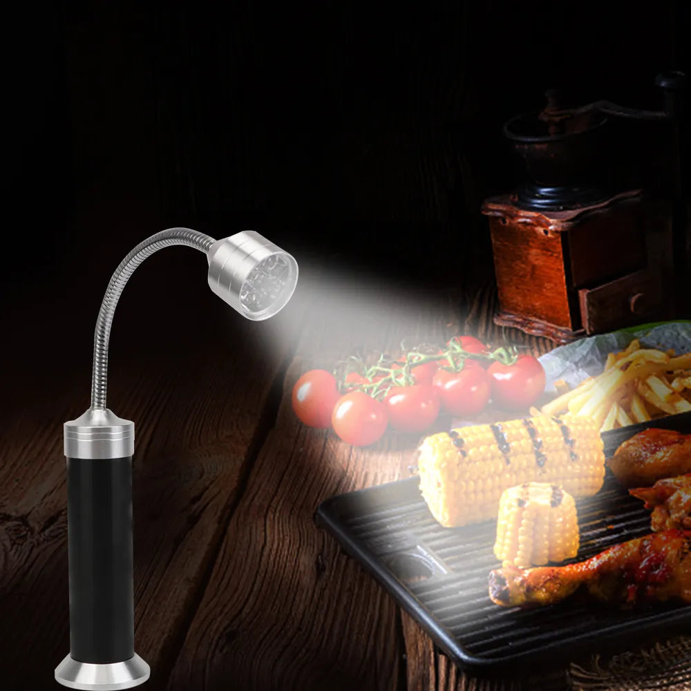 360° Adjustable Soft Tube BBQ Grill Light with 9 LED Flashlight - Outdoor Super-Bright Lamp with Magnetic Base, 1pc