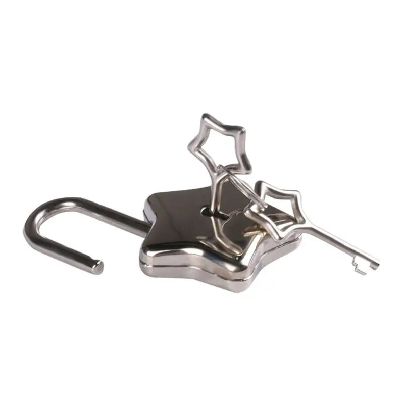 Metal Star Shape Padlock with Key | Security Lock for Diaries, Purses, Handbags, Suitcases & Boxes