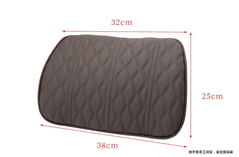 Car Neck & Lumbar Pillow – PU Leather Memory Foam Seat Headrest & Backrest Cushion