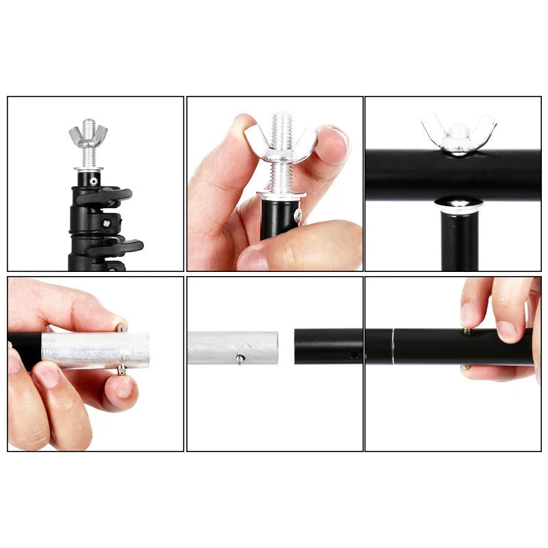 T-Shaped Adjustable Tripod Stand – Photography Backdrop Support System for Non-Woven & Muslin Backgrounds