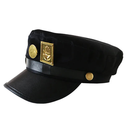JoJo's Bizarre Adventure Kujo Jotaro Cosplay Hat – Unisex Adult Cap with Metal Badge Prop