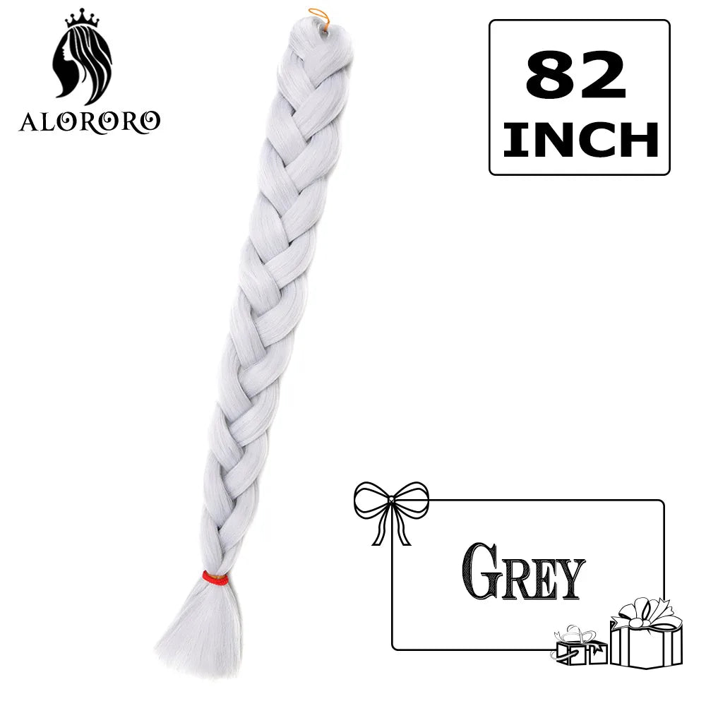 82-Inch Synthetic Braiding Hair Extensions – Jumbo Crochet Box Twist Braids in Green, Red, Pink & Yellow, Pure Color Wholesale