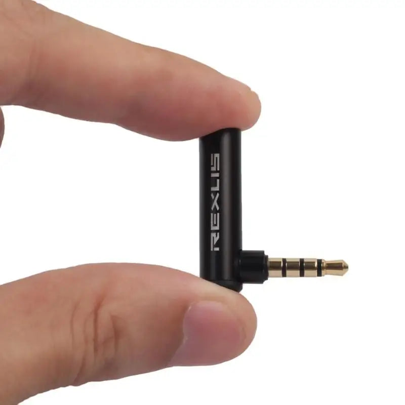 3.5mm Male to Female Right Angle Audio Adapter – 90° Headphone Mic Jack for Android, iPhone, PC & Laptop