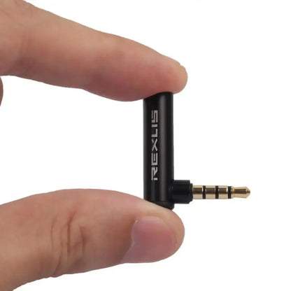 3.5mm Male to Female Right Angle Audio Adapter – 90° Headphone Mic Jack for Android, iPhone, PC & Laptop