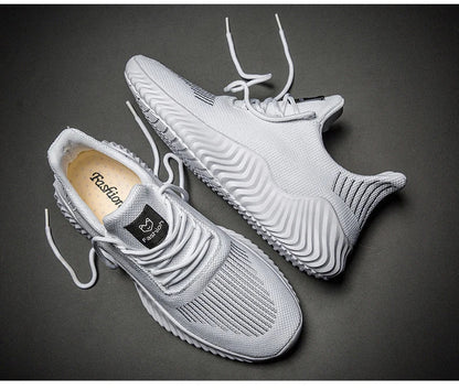 Men's White Sneakers – Casual Walking & Running Shoes, Plus Size 49, Tennis Masculino