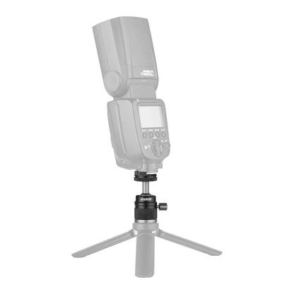 Andoer 2 in 1 Ball Head with 1/4" Screw Mount, 360° Aluminum Alloy for Camera, Phone Holder, Speedlite, Tripod, and Selfie Stick