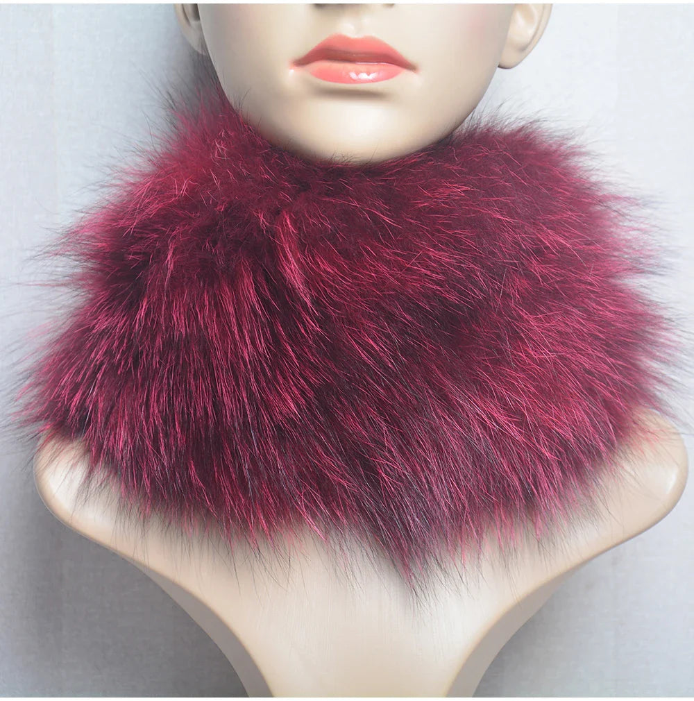 2025 Real Fox Fur Scarf and Headband – Luxury Winter Neck Warmer for Women, 100% Natural Fur, Elastic Ring Muffler