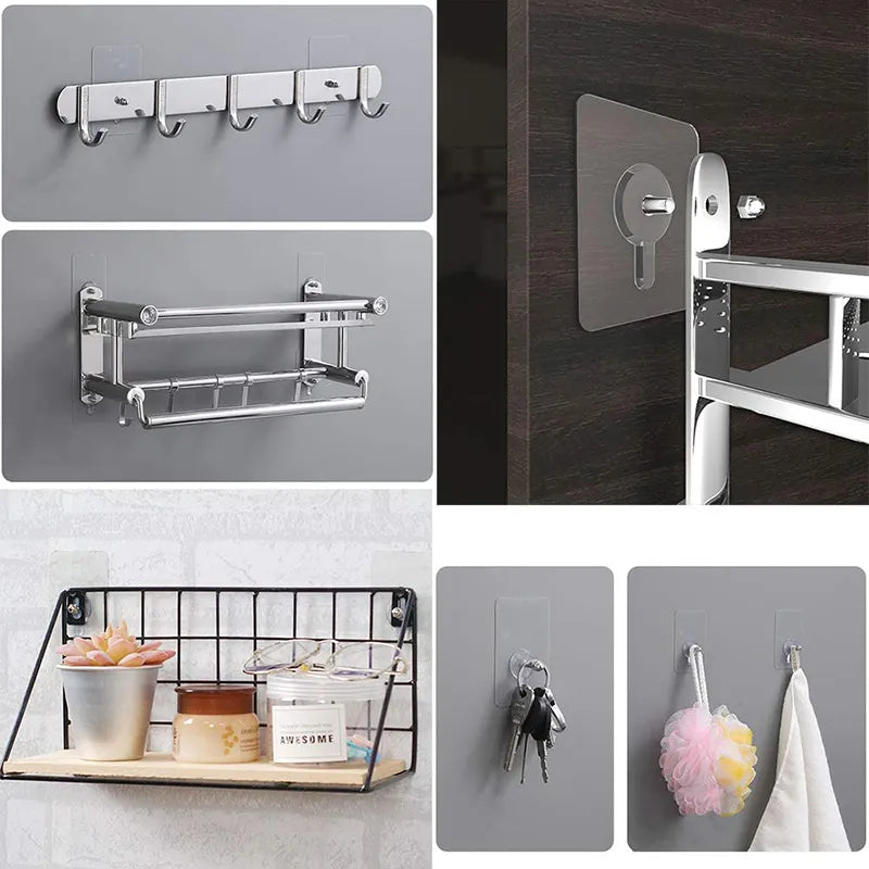Transparent Self-Adhesive Wall Hook for Pictures - Screw Hook Hanger with Wall Screw Sticker - Door and Wall Hanger Hooks