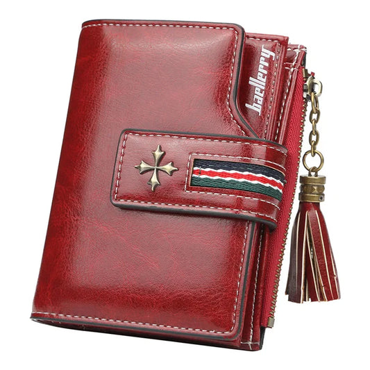 Fashion Small Leather Wallet for Women — Stylish Zipper & Hasp Card Holder, High-Quality Short Credit Card Purse