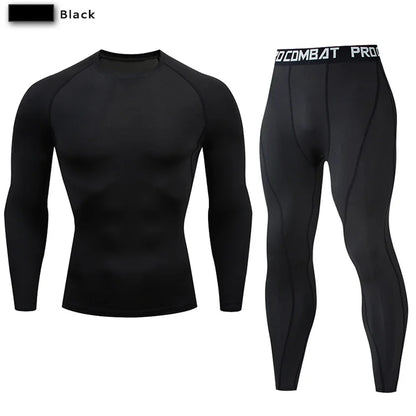 2-Piece Men’s Compression Sportswear Set — Gym, Yoga, Workout & Jogging Tracksuit
