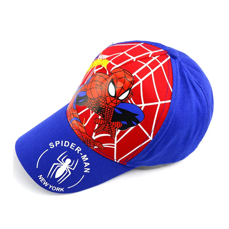 Disney Anime Cute Spiderman Kids Hats - Baseball Cap for Boys and Girls, Summer and Autumn Hip Hop Sun Hat for Children