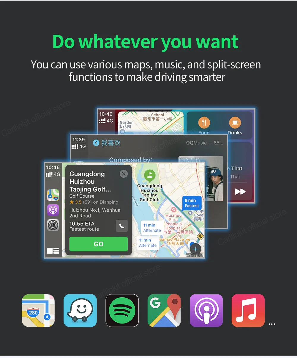 Carlinkit Wireless CarPlay Activator & Android Auto Wired USB Dongle AI Box with Bluetooth Charger & MirrorLink for Android Radio