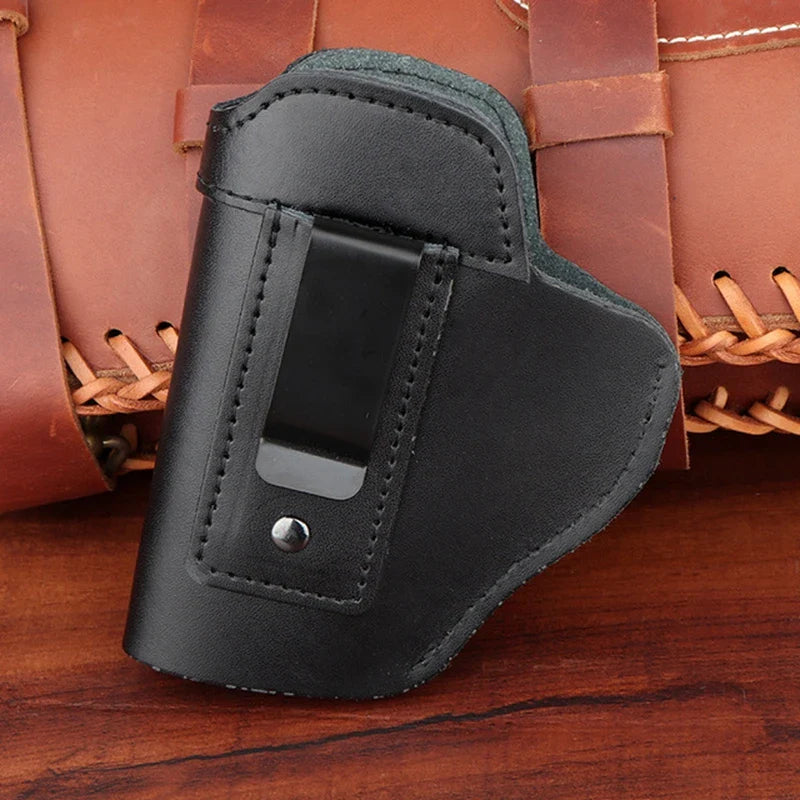 Tactical Leather Holster – IWB Concealed Carry Airsoft Gun Holster for Glock 17/19/43, Sig P365, PX4 & M9 9mm Hunting Accessory