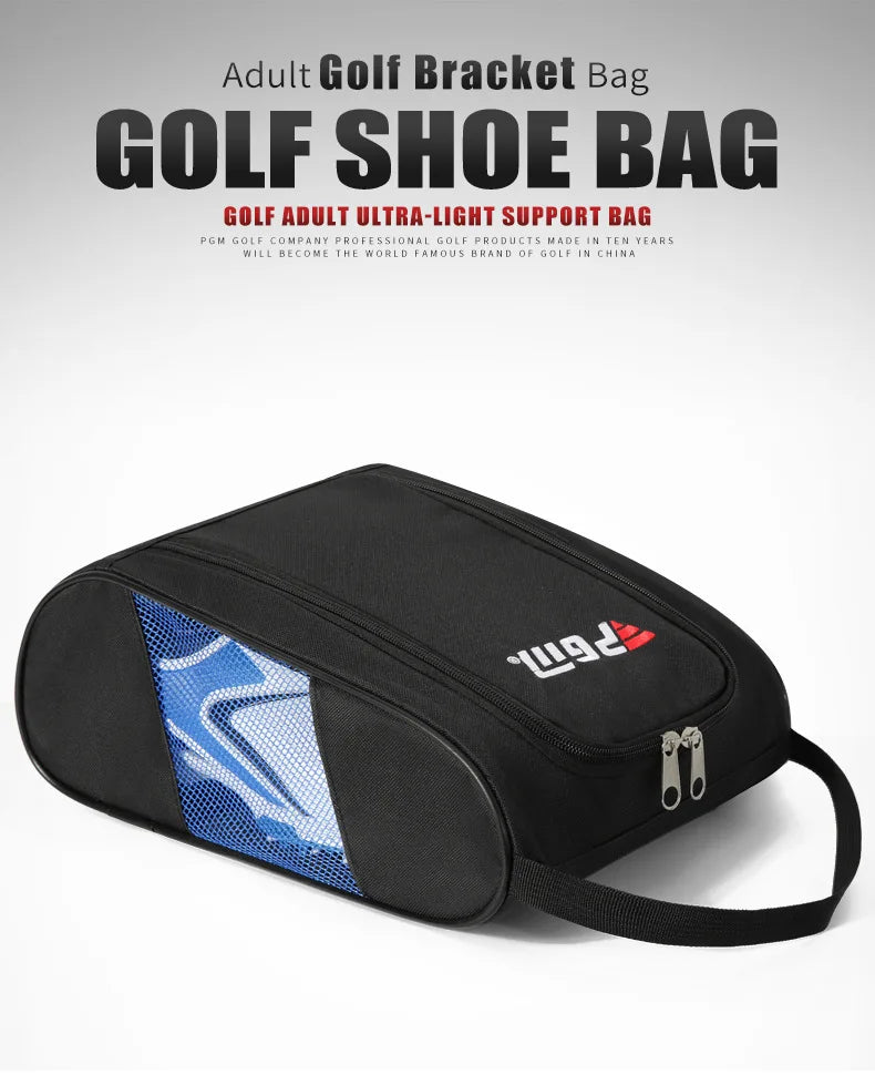 PGM Portable Mini Golf Shoe Bag – Lightweight Nylon Carrier & Golf Ball Holder Pouch with Tee Storage for Sports Accessories