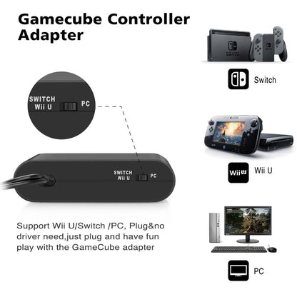 4-Port GameCube Controller Adapter – USB Converter for Nintendo Switch, Wii U, PC, and NGC – Star Fighting Game Support